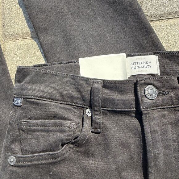 CITIZENS OF HUMANITY SKYLA MID RISE CIGARETTE LEG JEANS PLUSH BLACK NWT $198 24 - Picture 5 of 15